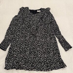 Little Moon Black and White Patterned Kids Dress
